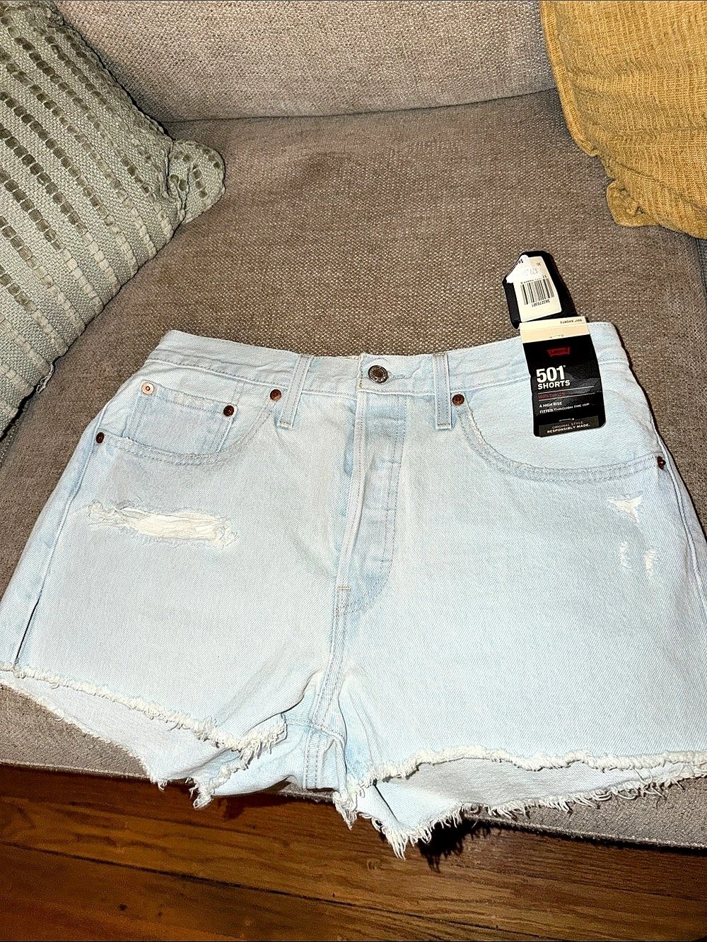 Levi's 501 Original Shorts Denim Blue Size 24
